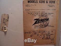 Zenith AMFM 7 Tube Radio Model X318A, Work & Rare