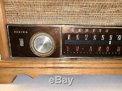 Zenith AM/FM Tube Radio Model K731 Beautiful Wood Cabinet/ Works Great! 1950sA+