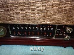 Zenith Am Fm Long Distance Radio Vintage S-58040 Tube Wood Cabinet Tested
