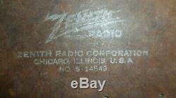 Zenith Armstrong AM FM Radio S-14549 WORKS PERFECT-MISSING EMBLEM ON FRONT