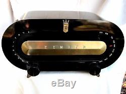 Zenith Bakelite Racetrack deco radio pristine restoration m-511 c-1951 stunner
