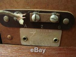 Zenith Black Dial Art Deco Chairside Radio AM / SW Tube PLAYS Wooden Vtg Antique