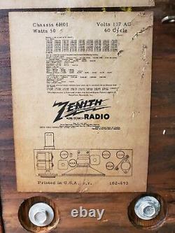Zenith Cobra H661R 1951 Radio & Phonograph / Tube Powered / Untested