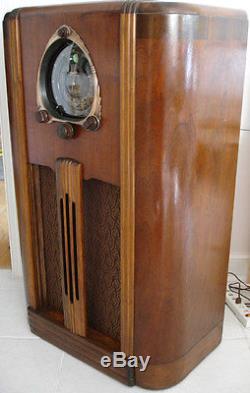 Zenith Console Radio Antique vintage old style art deco tube radio