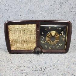 Zenith Consoltone 5D012 Tube Radio AM Vintage 1950's MCM Brown Bakelite Works