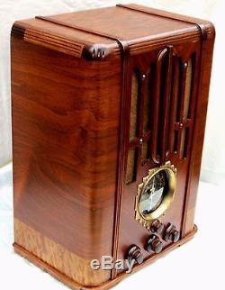 Zenith Deco Tombstone radio Fully Restored Cabinet M-5-S-29 Black Dial Stunner