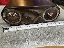 Zenith Deluxe Tube Radio Alarm Clock Works! (see details) 1950's