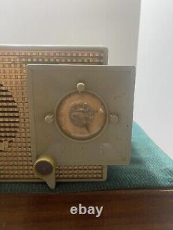 Zenith J733 Tube Radio AM/FM Telechron Clock 733 Vintage 1950s MCM Working Blue
