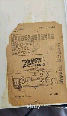 Zenith K526w Tube Table Radio