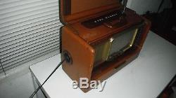 Zenith L600 Brown Leather Transoceanic AM & 6 SW Bands Tube Radio 1950's/Works