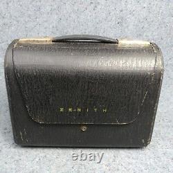 Zenith Portable Tube Radio Model H503-Y Vintage 1950's Leatherette Case AM Works