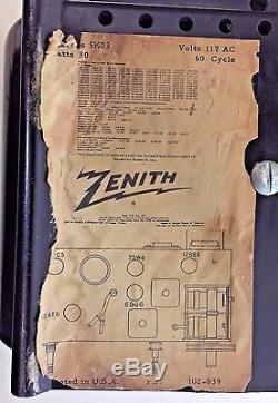 Zenith Retro Tube Clock Radio S-19471 Vintage Radio looks like Owl Eyes