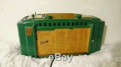 Zenith Stunning Vintage Model L622-F Clock Radio Tube Geen Bakelite