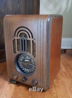 Zenith Tombstone AM/SW Radio Model 5-S-228 ORIGINAL 1938 WORKS