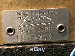 Zenith Trans-Oceanic Clipper Model 8G005 YT Shortwave Portable Radio Working
