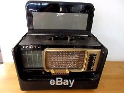 Zenith Trans Oceanic Wave Magnet Model B600 Tube Radio SW Broadcast withManual