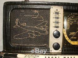 Zenith Transoceanic Clipper Shortwave Portable Radio Model 7G605Bomber Grille