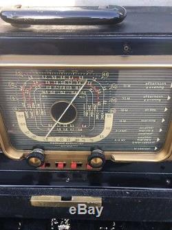 Zenith Transoceanic H500 Wave Magnet Short Wave Tube Radio Works Dirty