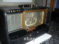 Zenith Trasoceanic Broadcast Radio Wavemagnet 1951 Model H500 Works