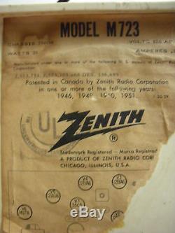 Zenith Tube Am/fm Radio M-723 (made In U. S. A.)