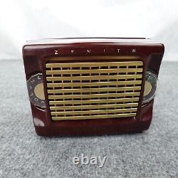 Zenith Tube Radio AM Model M403 Zenette Portable 1950s MCM Lunchbox Works USA