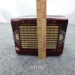 Zenith Tube Radio AM Model M403 Zenette Portable 1950s MCM Lunchbox Works USA