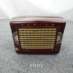 Zenith Tube Radio AM Model M403 Zenette Portable 1950s MCM Lunchbox Works USA