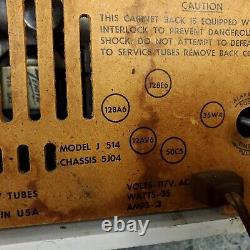 Zenith Tube Radio Clock J514 Vintage 1960's MCM White Works BUT Has HUM