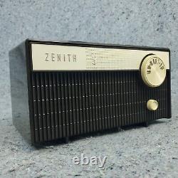 Zenith Tube Radio J506C AM Vintage 1960's MCM Black Tabletop Tested Works