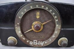 Zenith Tube Radio Model H725 Bakelite AM FM Brown Long Distance 1950 Handle