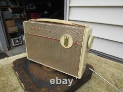 Zenith Tube Radio Portable model A400 White & Gold With Red Trim 1950's #2