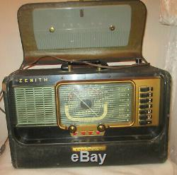 Zenith Wavemagnet Transoceanic Radio Model H500 Non Working 1940'S