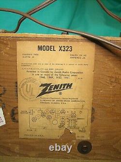 Zenith X323 Radio 7 Tubes 1961 Excellent Condition