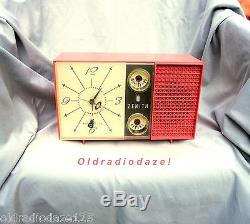 Zenith clock Radio Atomic Pristine Original salmon pink retro design obscure set