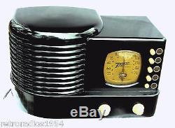 Zenith radio pristine Bakelite Pancake m-6D-312 Ebony beauty Working condition